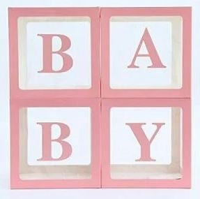 Clear BABY Box with PINK Letters