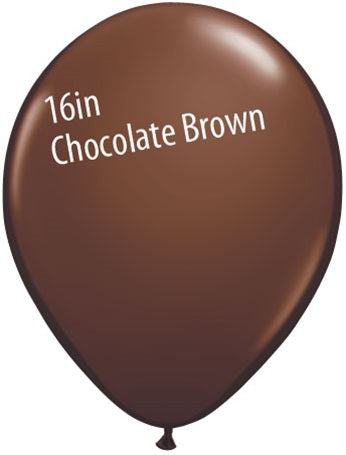 16in CHOCOLATE BROWN Qualatex Plain (50ct)