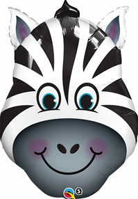 32in Zany Zebra (Pkg) Foil Balloon