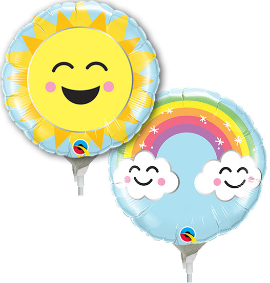 9in Sunshine Rainbow - Foil Balloon - Pack of 25- Air Fill & Heat Seal Only