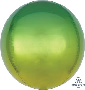 Yellow & Green OMBRE ORBZ Foil Balloon (PKG)