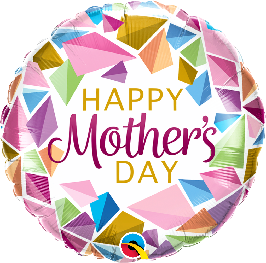 18in Mother's Day Colorful Gems - Round Foil Balloon (PKG)