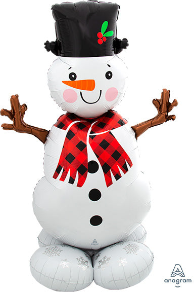 55in AirLoonz Snowman Foil Multi-Balloon (PKG)