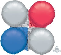 29in RED, SILVER, BLUE - MagicArch LARGE - Foil Balloon - Pack of 5