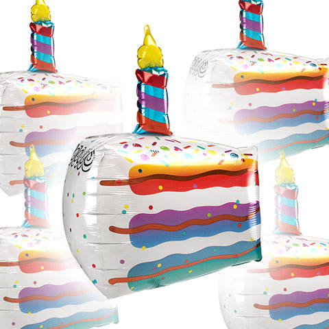 25in Cake SLICE - Pack of 5 - UltraShape Foil Balloon