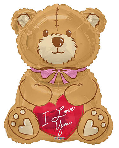 36in ILY BEAR with Bow -Foil Balloon