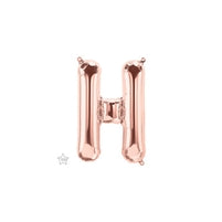 16in Letter H - ROSE GOLD - Pkgd Foil Balloon