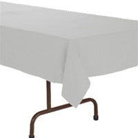 54x108in METALLIC SILVER Table Cover - Heavy Duty Plastic