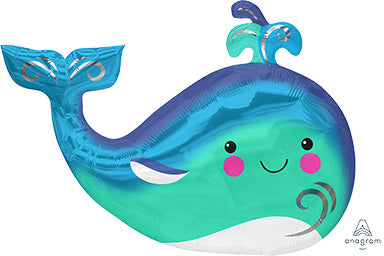 34in Happy WHALE (PKG) SuperShape Foil Balloon