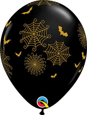 11in SPIDER Webs & BATS on Black (50ct)