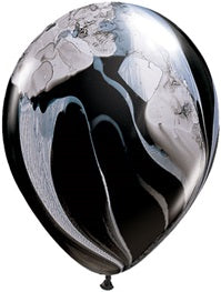 11in BLACK & WHITE SuperAgate Qualatex (25ct)