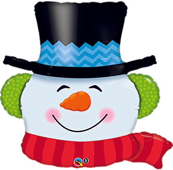 36in Smilin' SNOWMAN Foil Balloon (PKG)