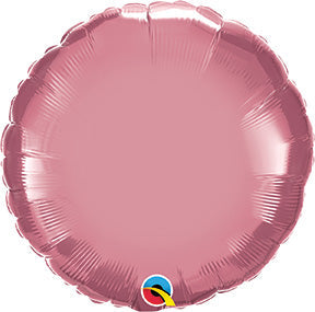 18in CHROME MAUVE Round - Pack of 10 - Qualatex Foil Balloon