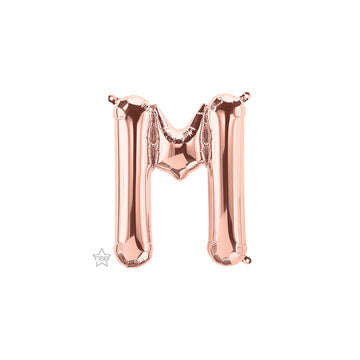 16in Letter M - ROSE GOLD - Pkgd Foil Balloon