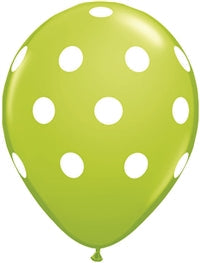 11in Big Polka Dots LIME GREEN with White (50ct)