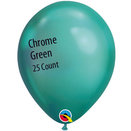 11in CHROME GREEN Qualatex Plain (25ct)