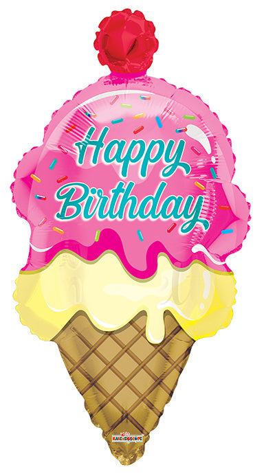 36in BIRTHDAY ICE CREAM -Foil Balloon-IRP