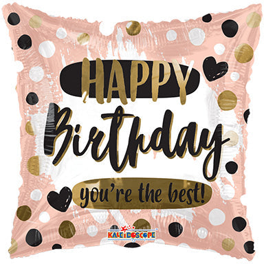 18in Birthday You're the Best- Square Shaped Foil Balloon-Pack of 5-IRP