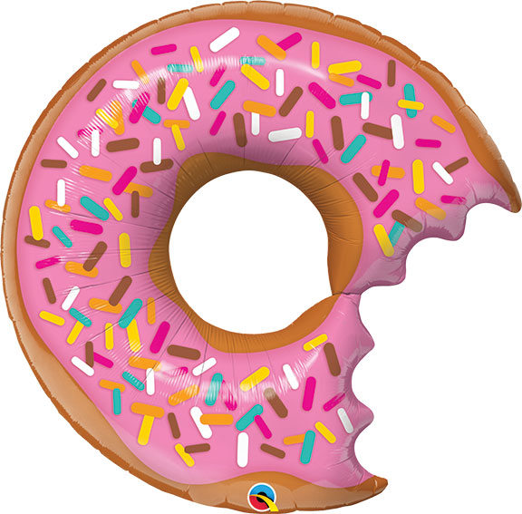 36in Bit DONUT & Sprinkles - Foil Balloon (PKG)