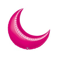 26in FUCHSIA CRESCENT Foil Balloon - Package of 3 Helium or Air Fill - Valved