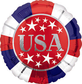 VLP USA - Red, White, Blue USA - Standard Round Foil Balloon - Pack of 10