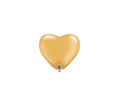 6in Metallic GOLD Heart Qualatex (100ct)