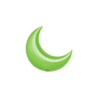 17in LIME CRESCENT Foil Balloon - Package of 5 Air Fill ONLY - Valved