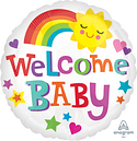 Welcome BABY Bright & Bold - Standard HX - Round Foil Balloon - Pack of 10