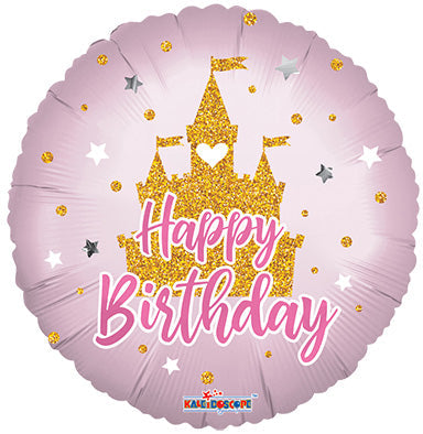 18in BDAY CASTLE MT-Round Shaped Foil Balloon-IRP