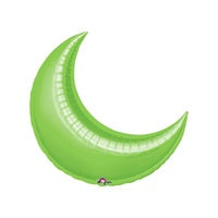 26in LIME CRESCENT Foil Balloon - Package of 3 Helium or Air Fill - Valved