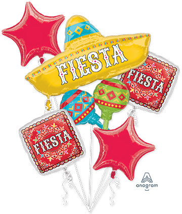 Papel Picado Bouquet - Bouquet of 5 Foil Balloons (PKG)