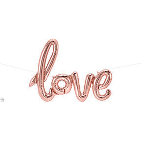 40in LOVE Script - ROSE GOLD - Pkgd Foil Balloon - Air Fill ONLY