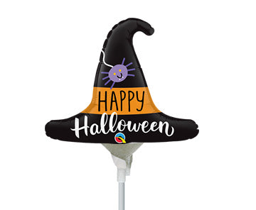 14in Halloween Witch's Hat - Foil Balloon - Pack of 10 **Air Fill Only**