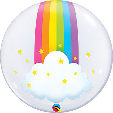 24in RAINBOW Clouds DECO BUBBLE (Pkg) Balloon