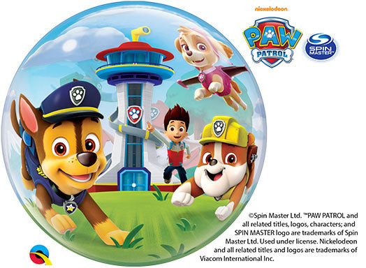 22in PAW PATROL - BUBBLE Vinyl Balloon (PKG)