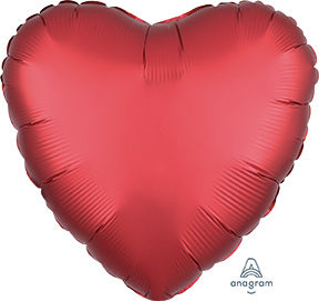 RED/Sangria LUXE- HEART - Standard HX Foil Balloon- Pack of 20