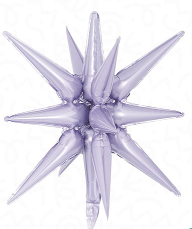 22in LILAC Starburst - Foil Balloon - IRP - One Inflation Point