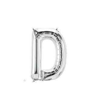 16in Letter D - SILVER - Pkgd Foil Balloon