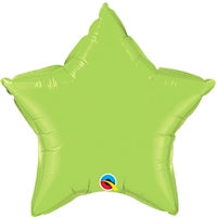 36in LIME GREEN Star Qualatex Foil Balloons - Pack of 5