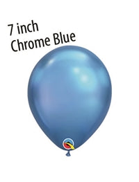 7in Chrome BLUE Qualatex Balloons - Bag of 100