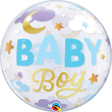 22in BABY Boy Sweet Dreams BUBBLE Balloon (Pkg)