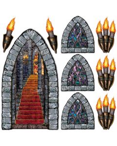 Stairway, Window, & Torch Props 18in - 60in Printed on Clear Plastic