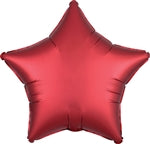 19in RED/Sangria LUXE- Star Shaped Foil Balloon- Pack of 10