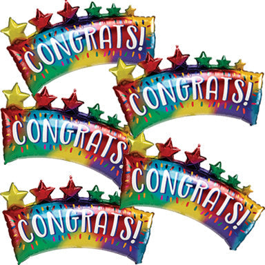 34in CONGRATS Star Banner SuperShape - Pack of 5