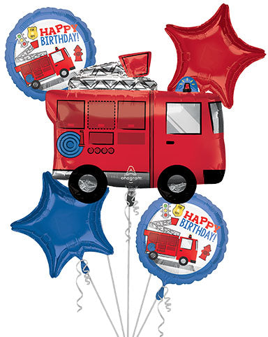 First Responder Happy Birthday Bouquet of 5 Foil Balloons (PKG)