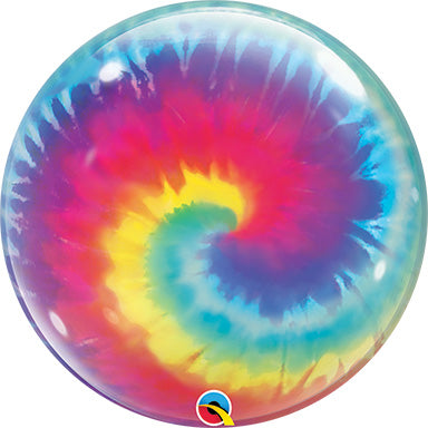 22in TIE DYE Swirls BUBBLE Balloon (PKG)