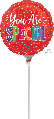 9in You Are SPECIAL - Red - Pack of 25 - Round Foil Balloon - Air fill & Heat Seal