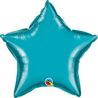 9in TURQUOISE Star Foil - Pack of 25