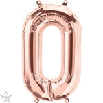 34in Number ZERO - ROSE GOLD - Pkgd Foil Balloon