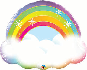 32in RAINBOW with Cloud - Foil Balloon (PKG)